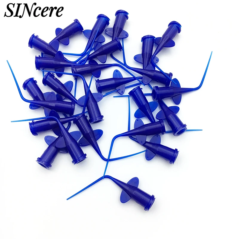 Dental Disposable Syringe Tip Endo Irrigation Root Canal Butterfly Needle 0.25mm  Flexible  Rinse Tip Transparent Blue Colors