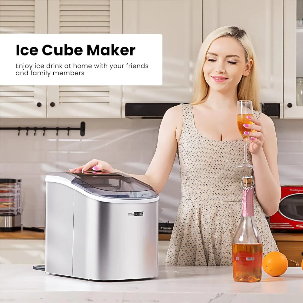 HAOYUNMA    Electric Portable Compact Countertop Automatic Ice Cube Maker Machine with Dual Blades Ice Crusher Shaver