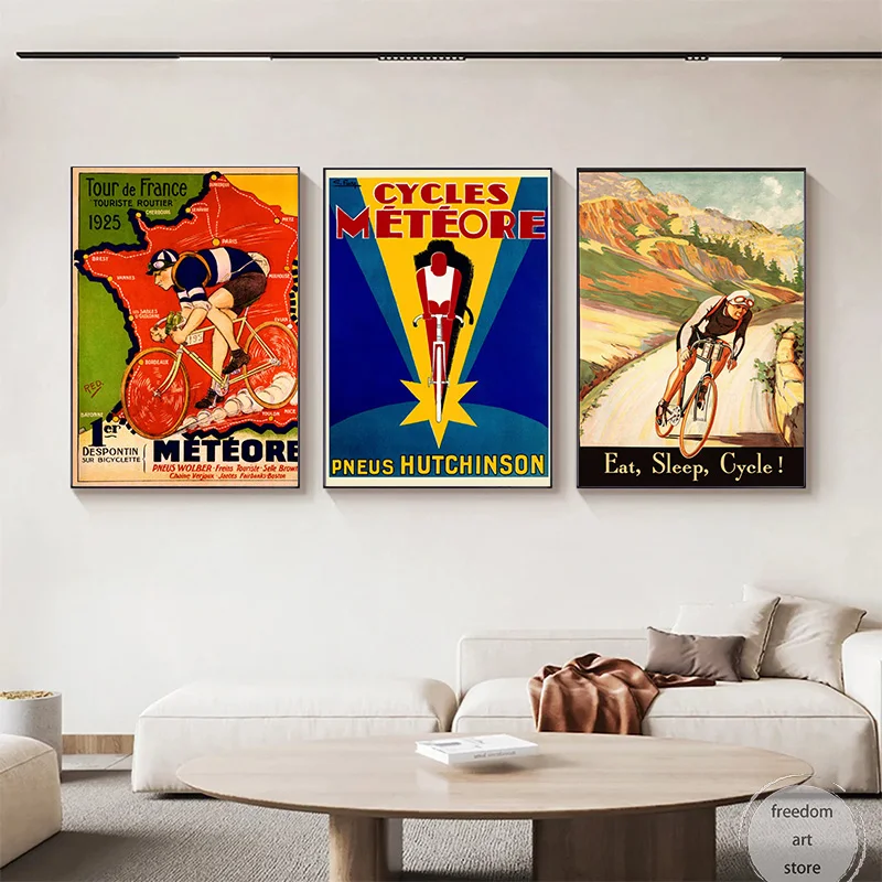 Bicycle Advertisements Bike Bicycle Tour De France Cycle 1924 Sport Art Posters Canvas Painting Wall Prints Pictures Home Decor