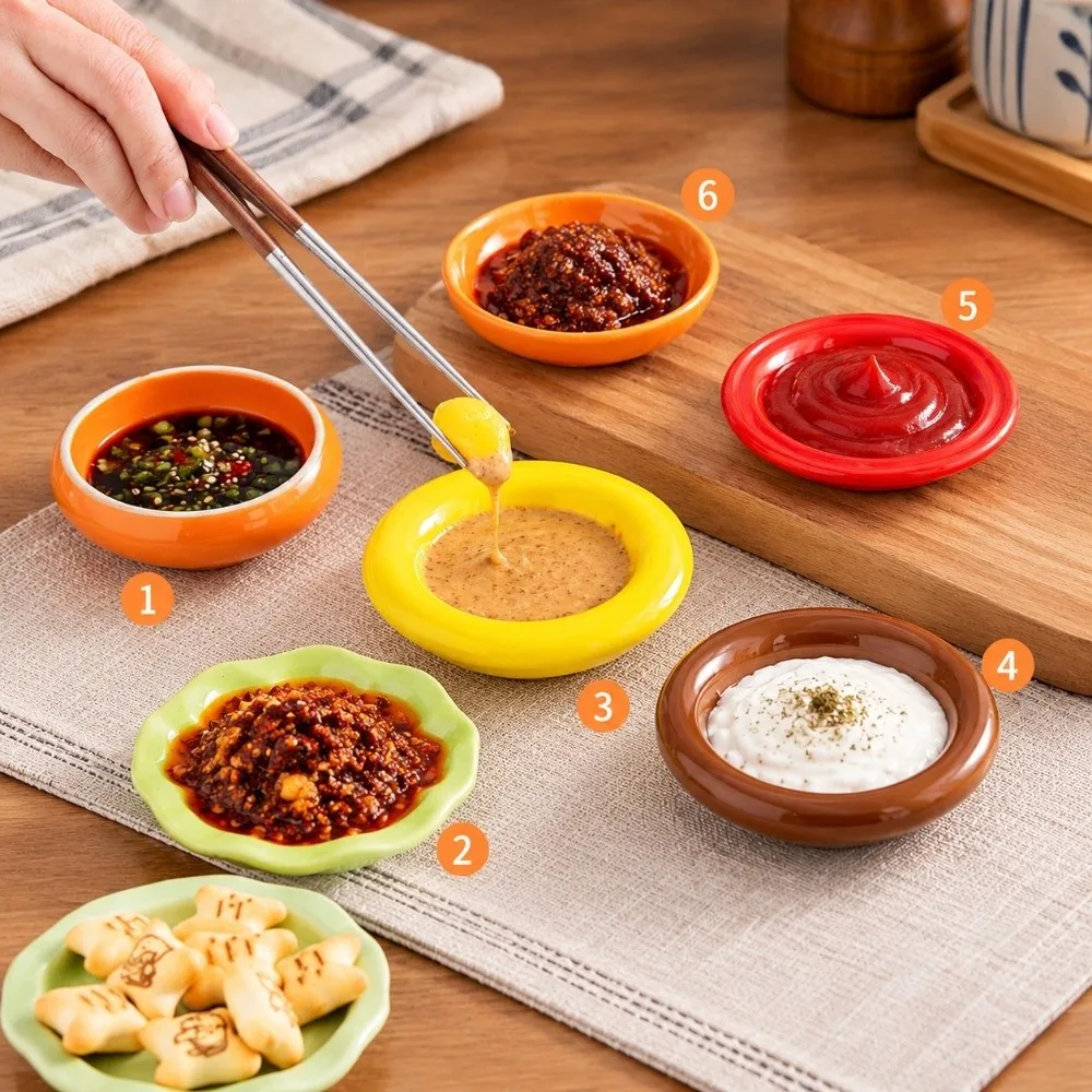 6Pcs/Set Plastic Stackable Hamburger Plate Set Stackable Decorative Bone Spit Plate Interesting Cute