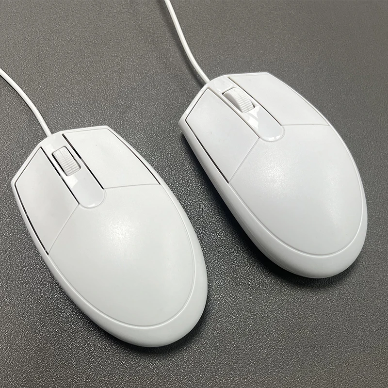 Standard White USB Wired Optical Mouse with 1000 DPI for Office or Family Use
