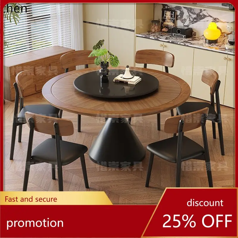 CZ French Vintage Style Round Table White Ash Wood Dining Table and Chair Set for Home Small Apartment Inlaid Round Dining Table