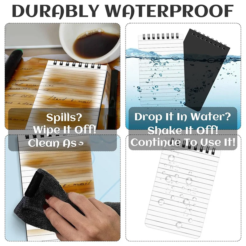 Solid Waterproof Notebook 3X5 All-Weather Spiral Pocket Notepad Write In The Rain Waterproof Notepad
