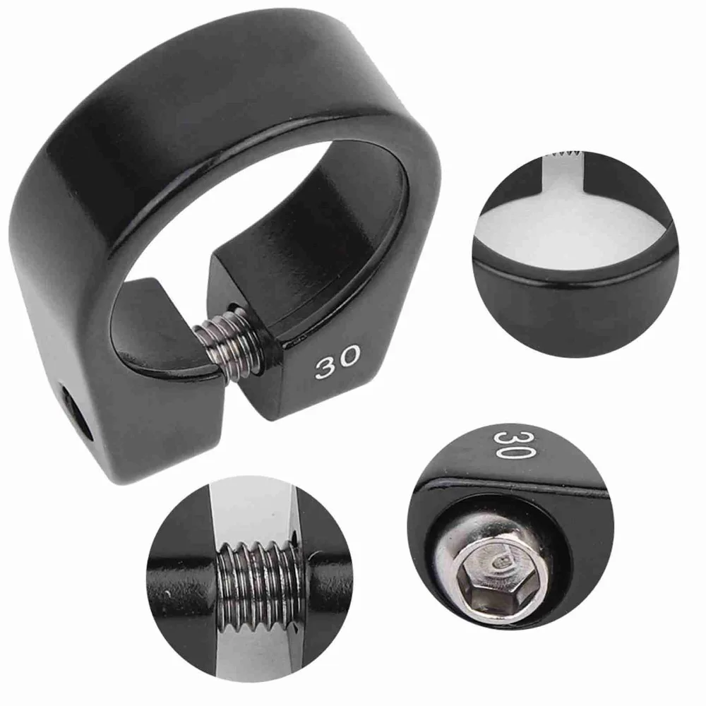 Durable Aluminium Alloy Bike Seat Post Clamp 30mm Anti Slip Bike Pipe Clamp Bolt Type Seatpost Clamp Road Bike