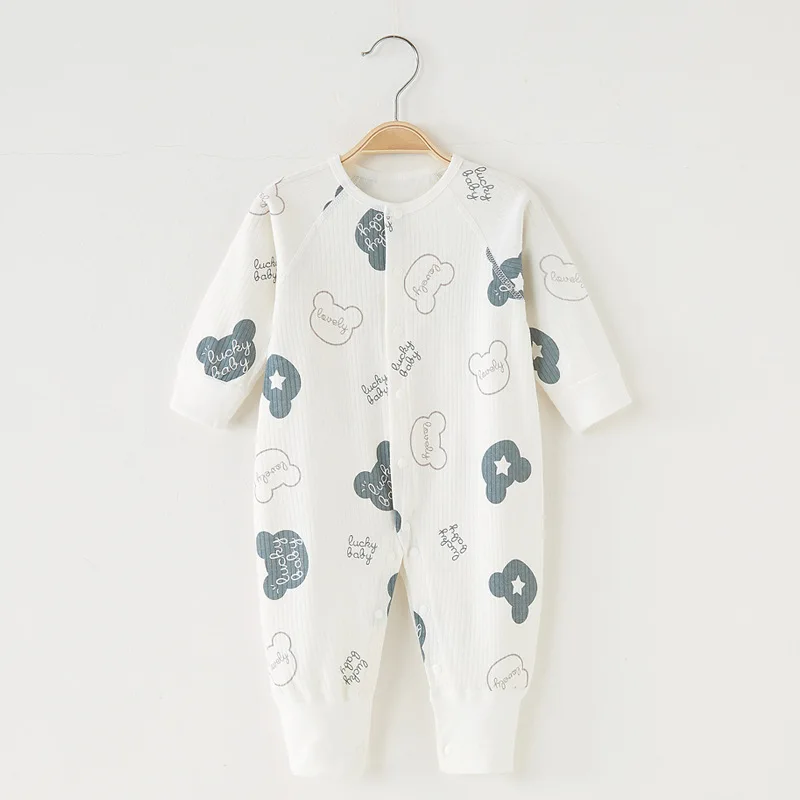 Boys Girls Newborn Romper 100% Cotton Clothing Baby 0-12M Cute Prints Long Sleeve Soft Infant Babe Pajamas for Four Season