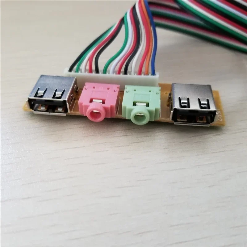 Computer Chassis Front Panel USB/Audio Connector Cable Dual USB Dupont Adatper to Interface Data Extension Power Wire