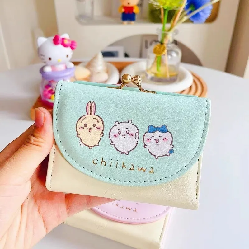 Chiikawa Wallet Usagi Cartoon Cute Character Short Buckle Change Card Bag Portable Wallet Student Girl Creative Birthday Gift