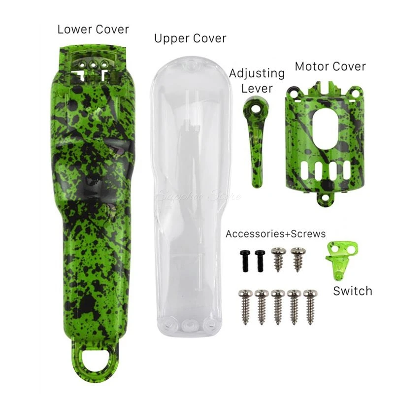 For WAHL 8148 8591 Full Set Hair Clipper Modified Shell Camouflage Inkjet Lower Cover  Transparent Upper Cover 6 Colors G0601