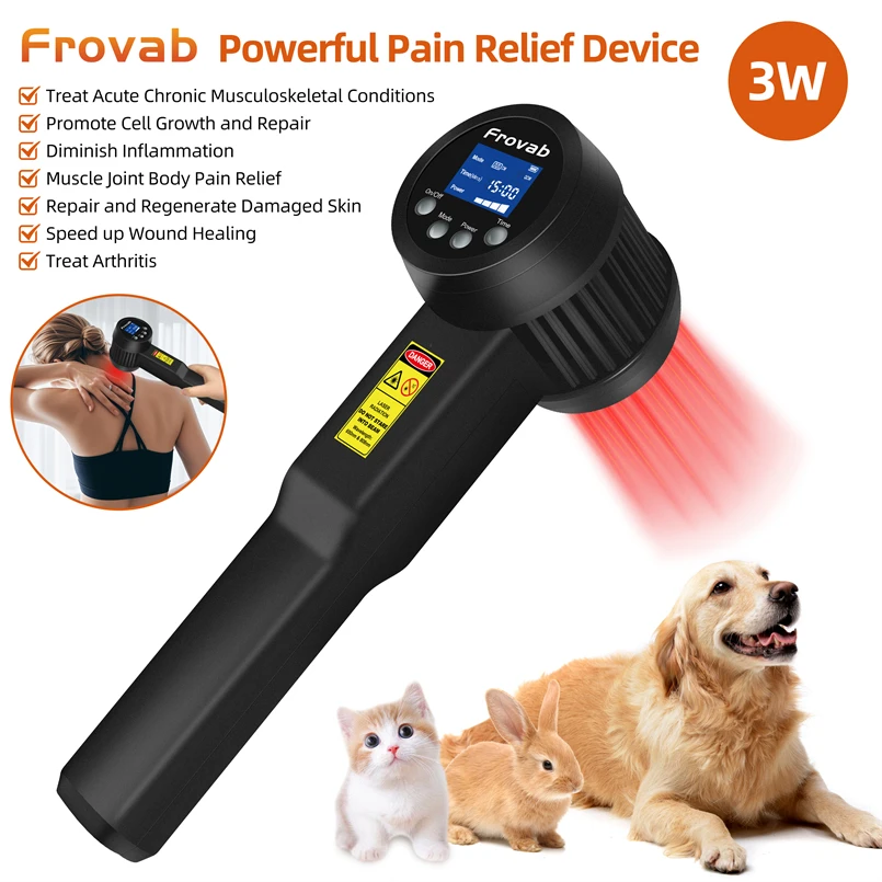 650nm*15diodes+808nm*10diodes Different Color Therapy Lasers Handheld Laser Light Laser Machine for Dogs Plantar Fasciitis