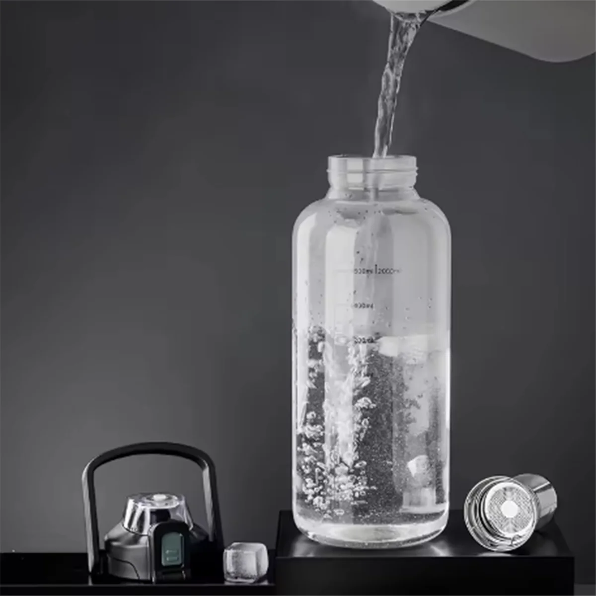 Glass Cup Outdoor Exercise Double Drinking Transparent Glass Simple and Portable Tea Water Separation Mug Drinkware