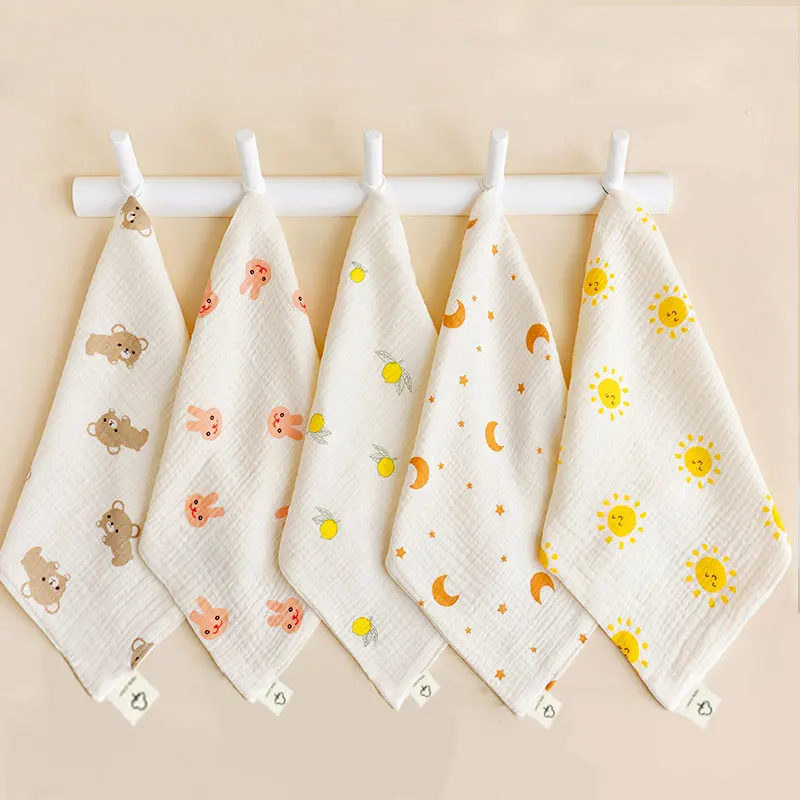 Soft Pure Cotton Yarn Cloth Drool Towel Baby Square Towel Face Towel Burping Towel Children's Small Square Towel Small Towel