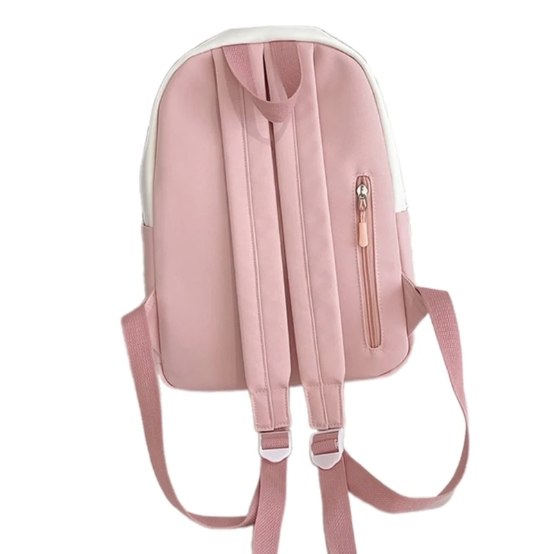 Women Contrasting Color Backpack Girl Small Travel Backpack Student Schoolbag Zippered Daypack for College Work Casual