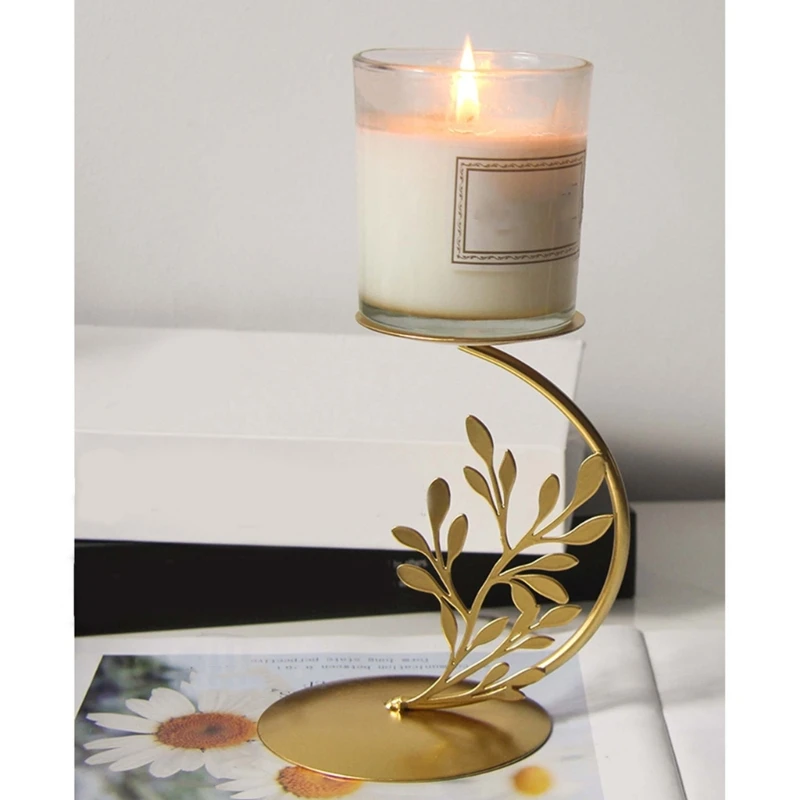 SZWA Vintage Gold Rotating Holder Decorative Table Centerpieces Tealight Candlestick for Romance Atmospheres Decors