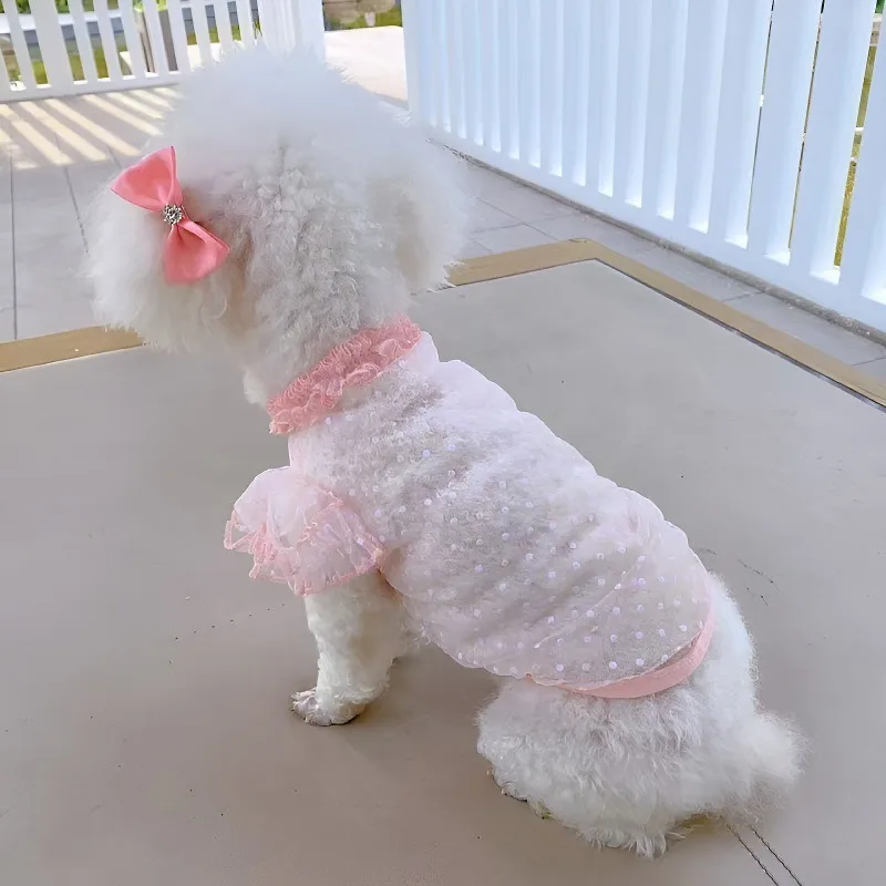 Chaleco vestido encaje refrescante para perros pequeños y gatos - imagen 2