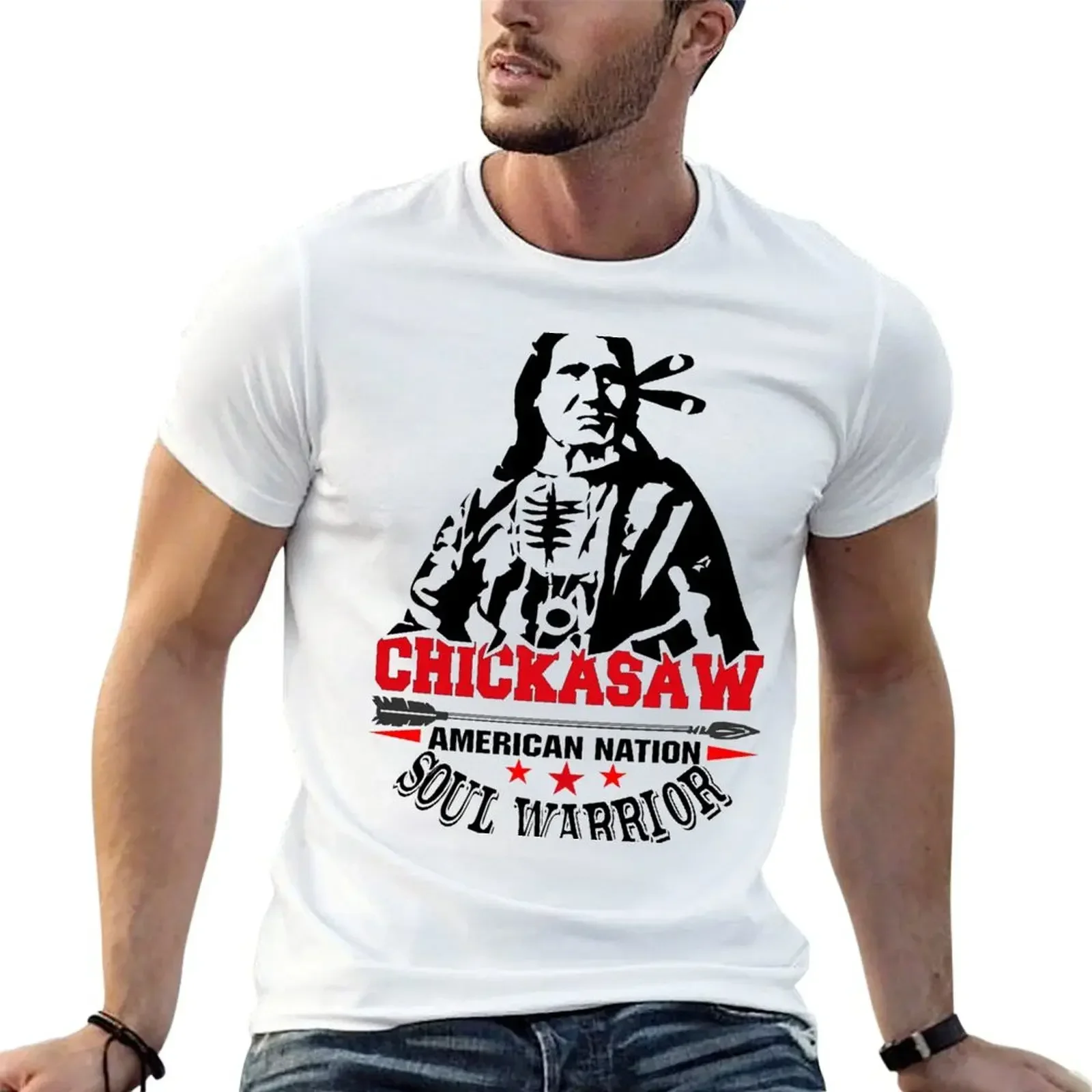 

CHICKASAW Soul Warrior American Nation T-Shirt quick-drying cute tops customizeds clothing for men