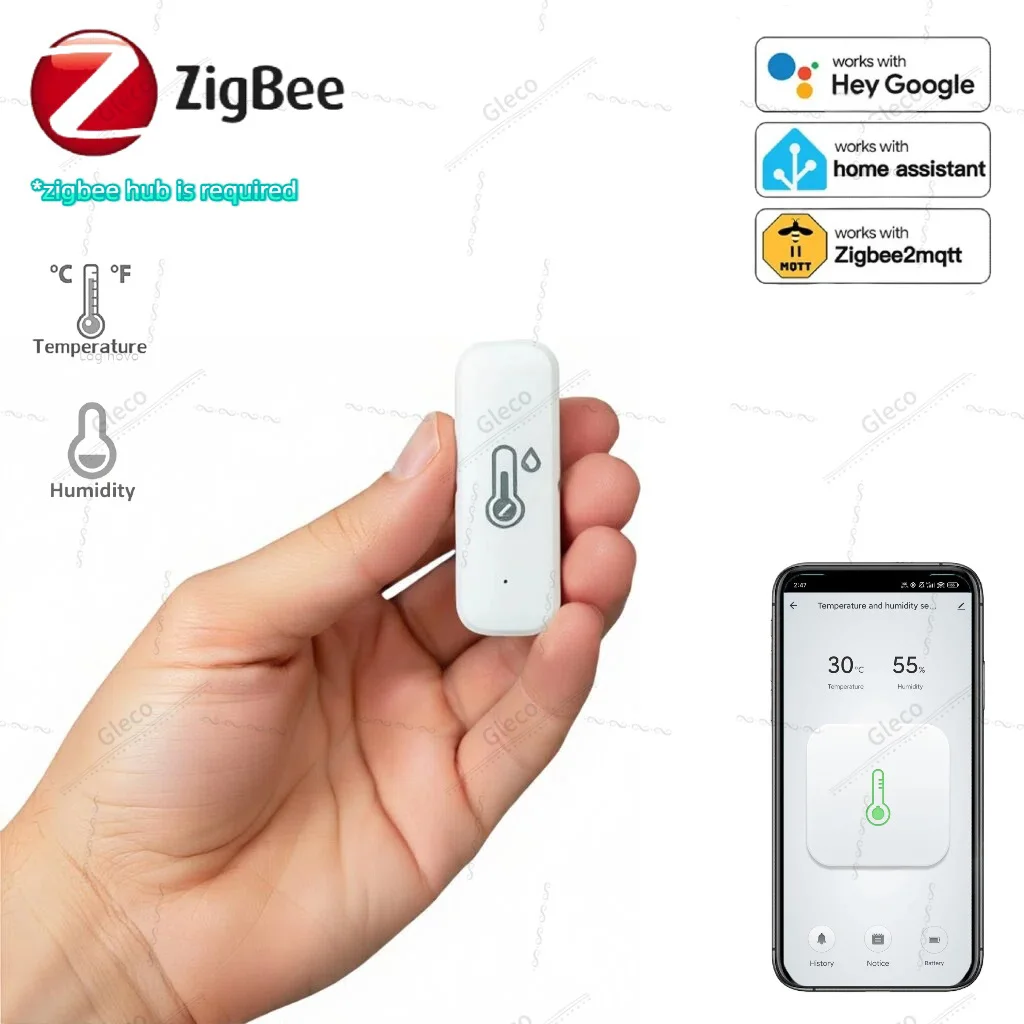 Zigbee – capteur de température et d'humidité pour maison intelligente, hygromètre, thermomètre, Compatible avec Tuya Smart Life Alexa Google Assistant Z2M