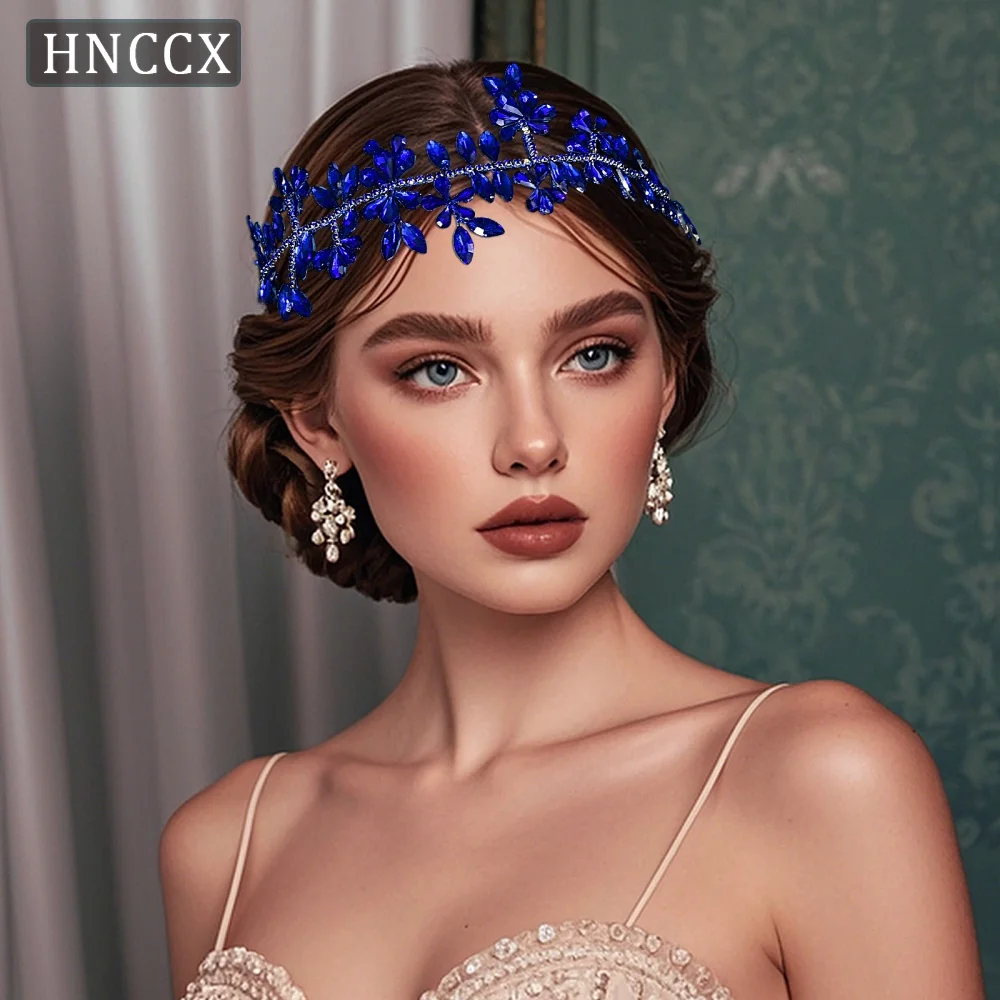 

HNCCX Handmade Wedding Headbands Rhinestone Leaves Headwear Bridal Fashion Crystal Hair Accessories Headdresses for Bride CP239