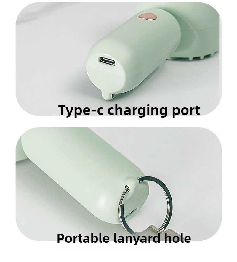 Новый ручной вентилятор с 3-ступенчатым ветром и длительным сроком службы, USB-вентилятор с беспроводной зарядкой, портативный студенческий домашний мини-вентилятор, свет, звук, настольный компьютер