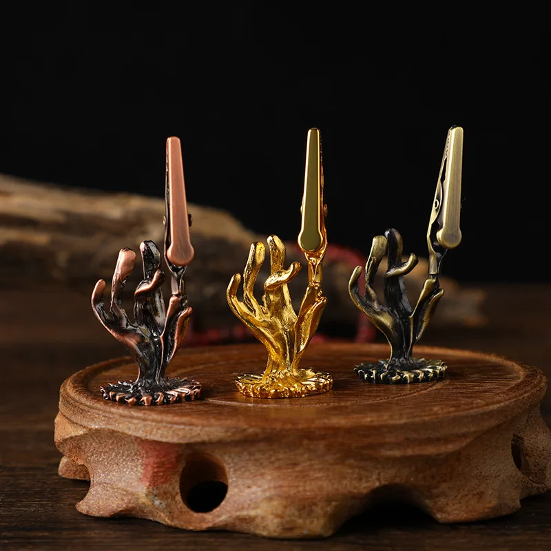 Lotus Fragrance Clip Alloy Fragrance Insert Pendant Gold Wheel Clip Fragrance Buddha Hand Style Gold Red Copper Bronze