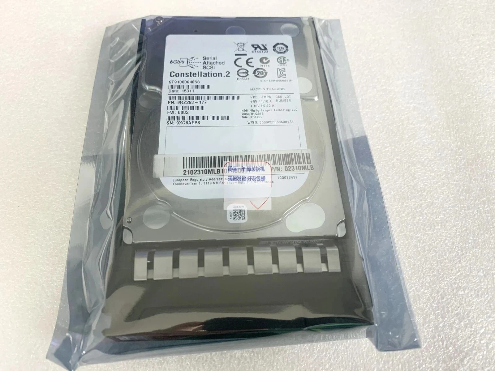 

02311JDA 1T SAS 2,5-дюймовый жесткий диск для сервера 7,2K ST91000640SS
