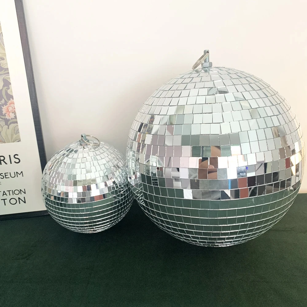 Disco Ball Stage Light Rotating Mirror Ball Wall Decor Glass Ball Party Decorations Bar Reflection Disco Ball Party Decor