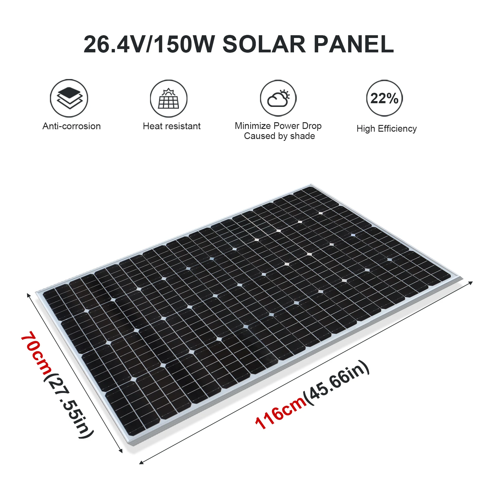 26.4V 200W Glass Rigid Solar Panel China charge / 2pc 200W (400W) Monocrystalline Solar Panels Charging 12V Camping/Home/RV CE