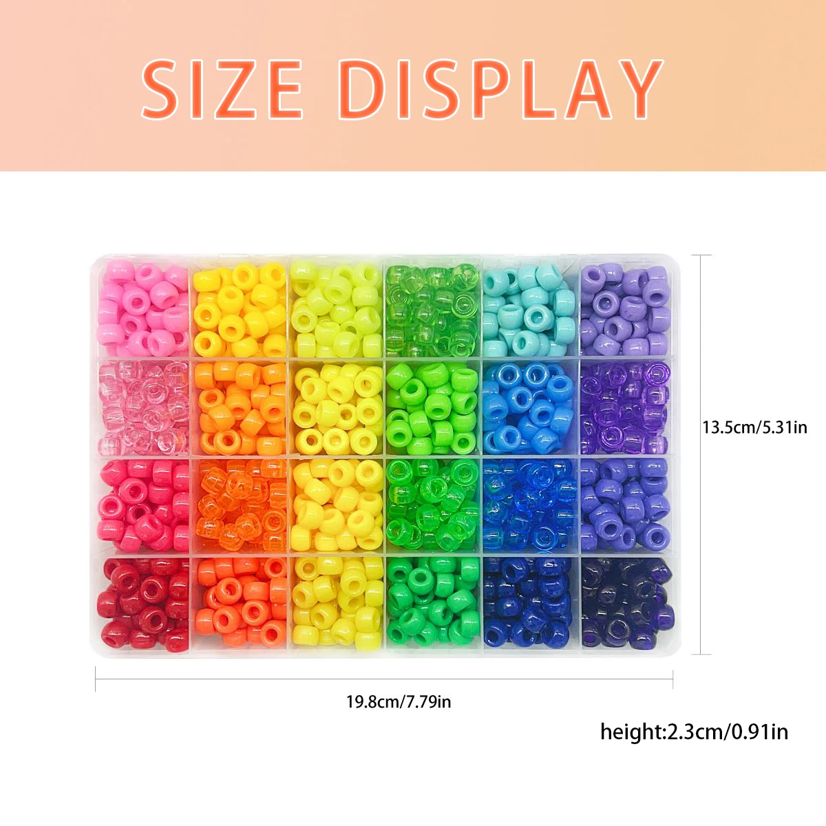 Pony Beads for Friendship Bracelet Making Kit 24 Colors Kandi Beads Set, Plastic Rainbow Bulk and 980pcs Letter Beads wit