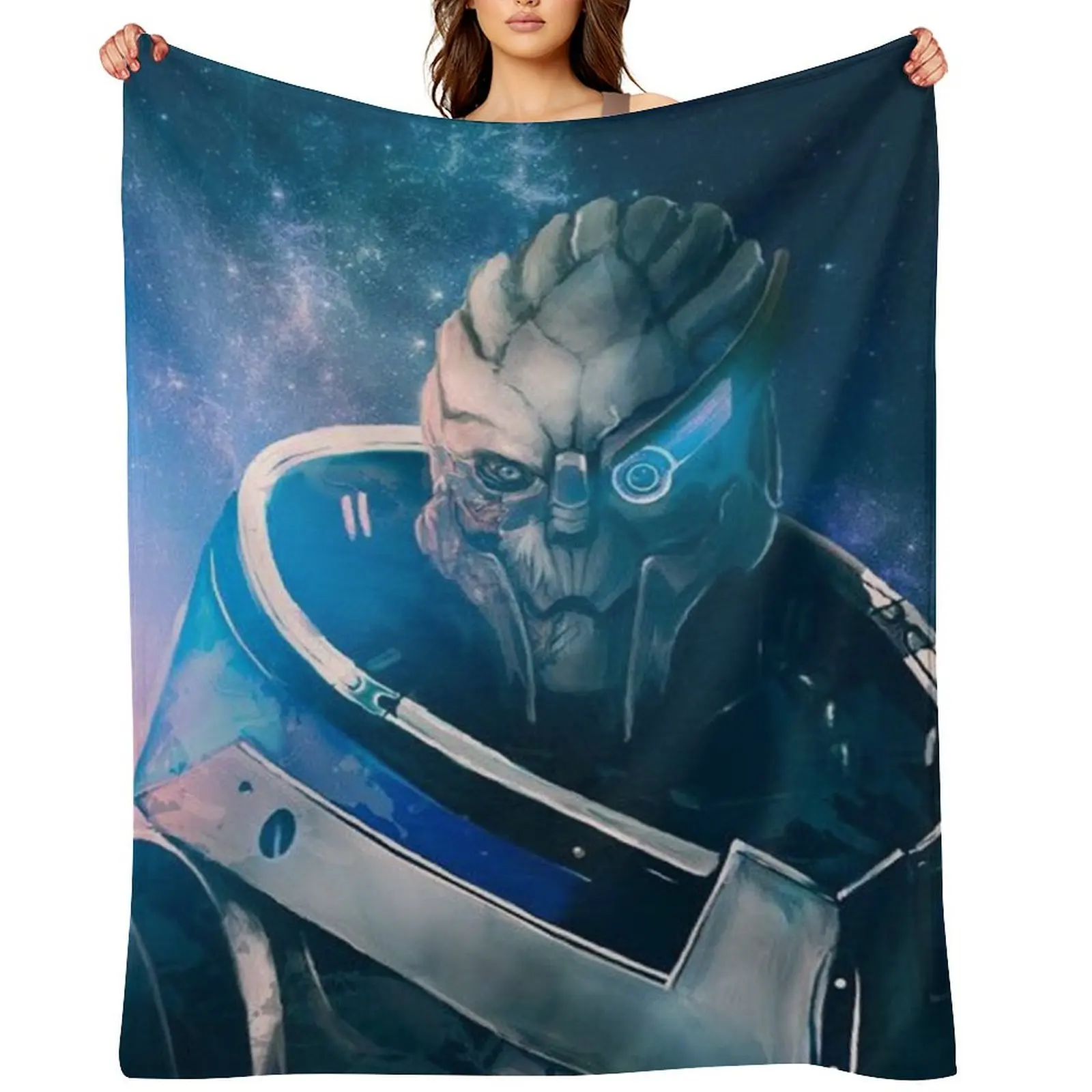 

Garrus Vakarian Throw Blanket for babies Flannels Warm Flannel Fabric Blankets