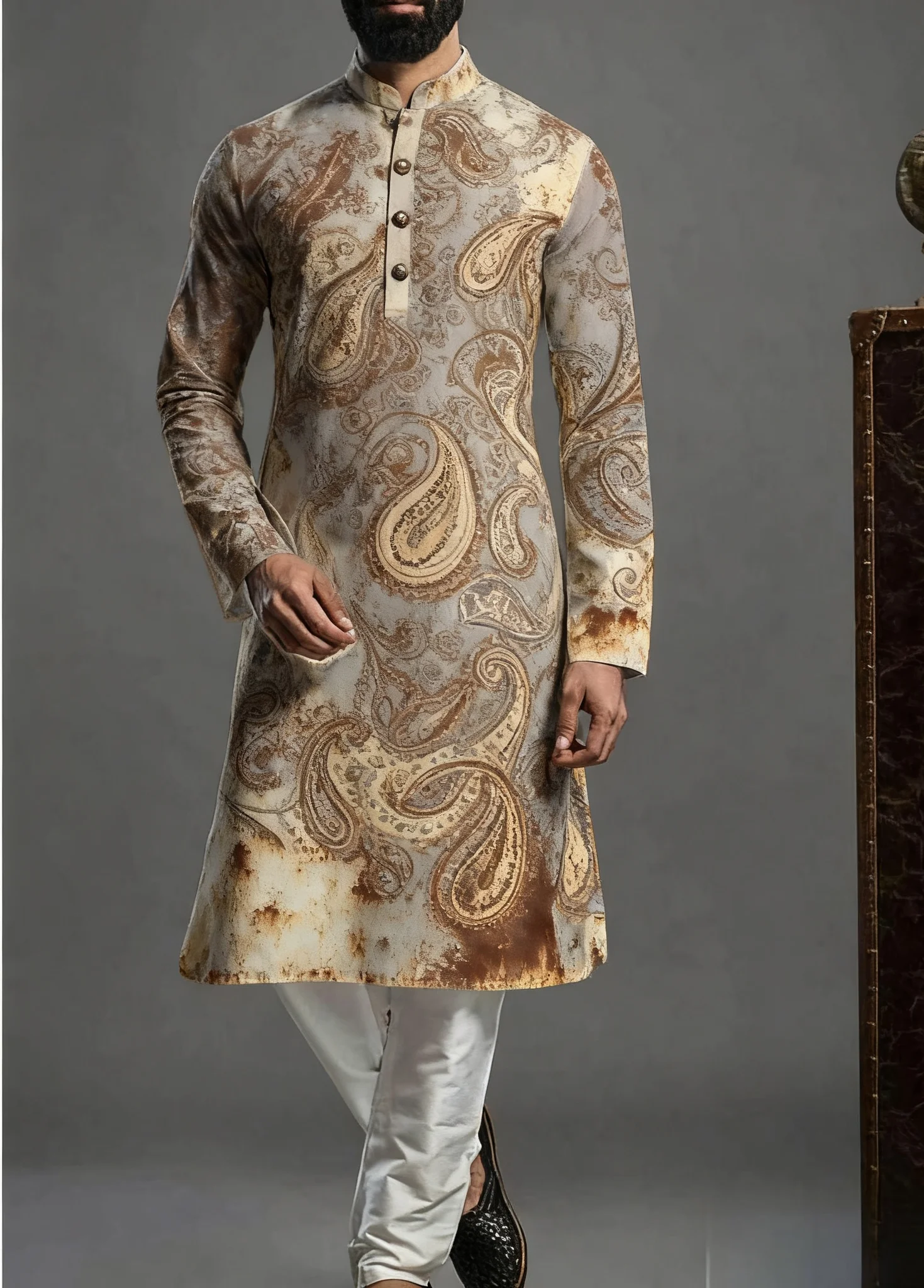 Kurt modello stampato da uomo kurtaasuha accappatoio regolare alla moda e vestibilità casual adatto a tutte le occasioni