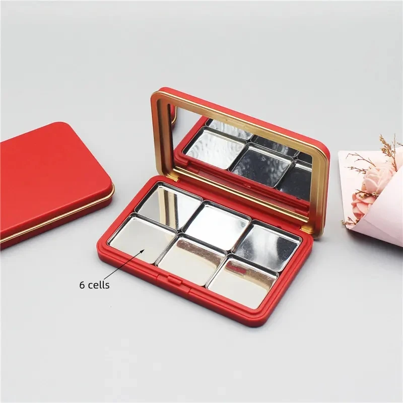 Matt Rot Magnetische Saug Box Pigment Verpackung Box Tragbare Outdoor Malerei Palette DIY Lidschatten Erröten Nagellack Leere Box – Detail 4