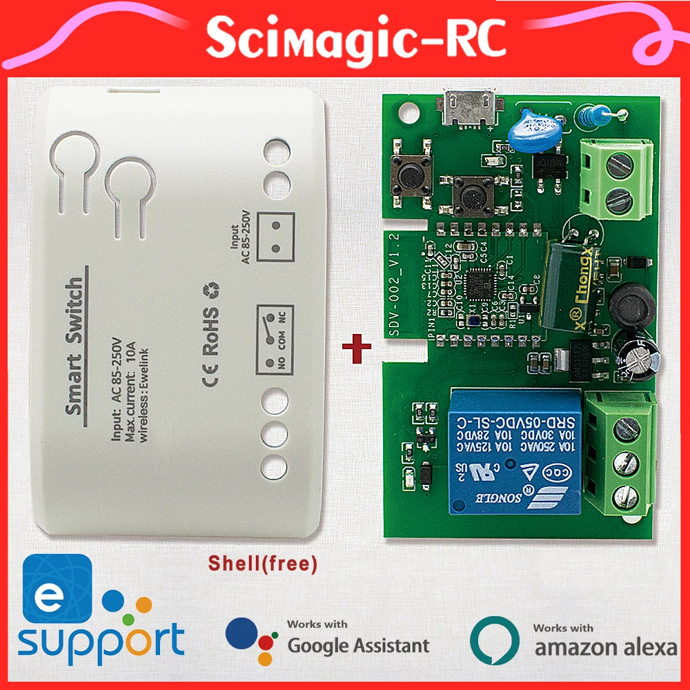 Ewelink 1Channel Wifi DIY Interruptor Smart Home Switch Module EWeLink APP Control Work With Alexa Google Home Alice Voice