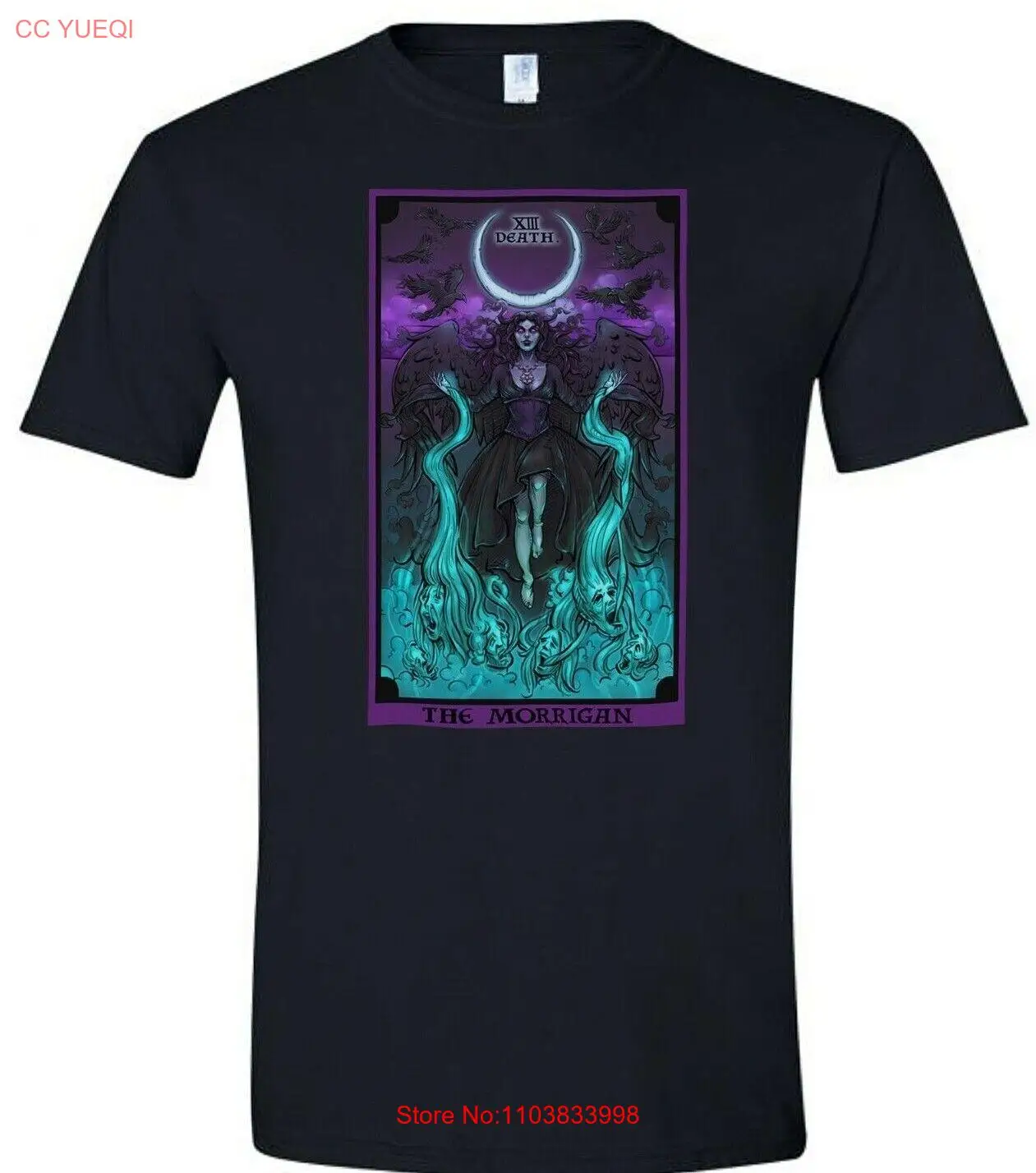 The Morrigan Death Tarot Card Shirt Wicca Goddess Pastel Goth Pagan Witch Tee