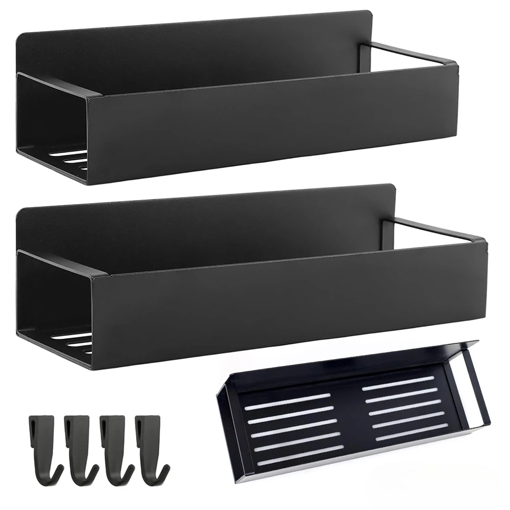 2er-Pack Magnetischer Kühlschrank-Organizer, Eisen-Gewürzregal, Bohrfreies Seitenregal für Kühlschrank, Gewürz- und Soßenhalter für Metallflächen an der Kühlschrankseite
