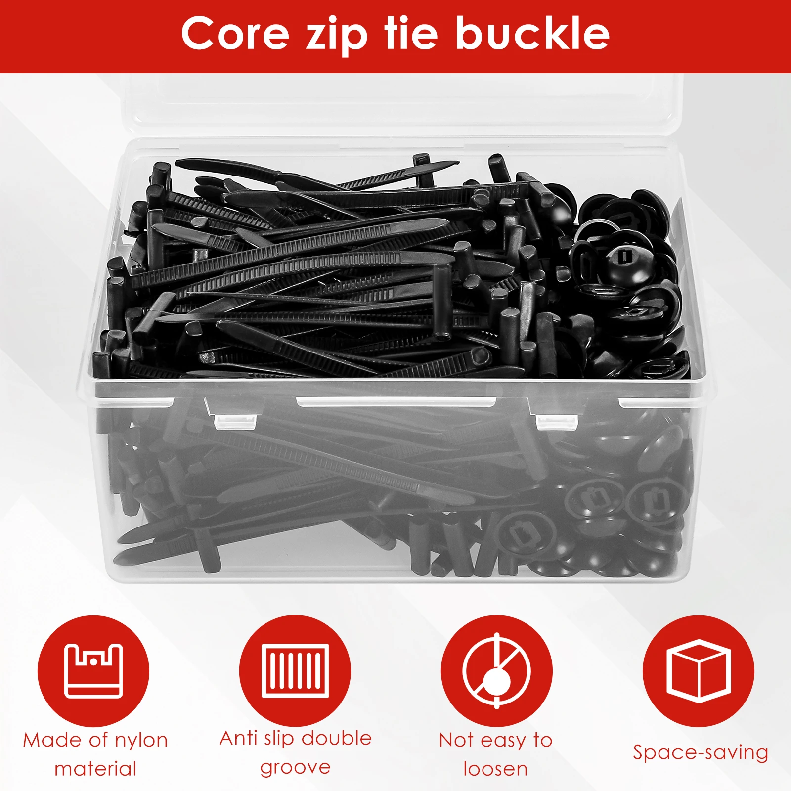 Plastic Straps Universal Nylon Buckle Cable Tie Buckle Fixed Through The Core Nail Mudguard Fender Inner Lining Trunk Industrial