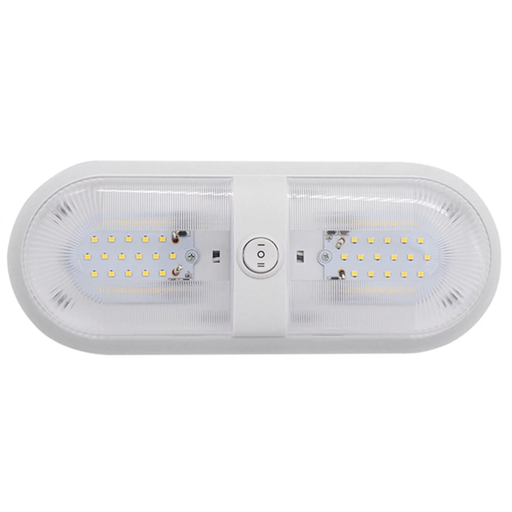 

10-24V 48 LED Dome Roof Ceiling Lamp High Brightness with Switch Interior Dome Light 560LM 4000-4500K for Camper Yacht Motorhome