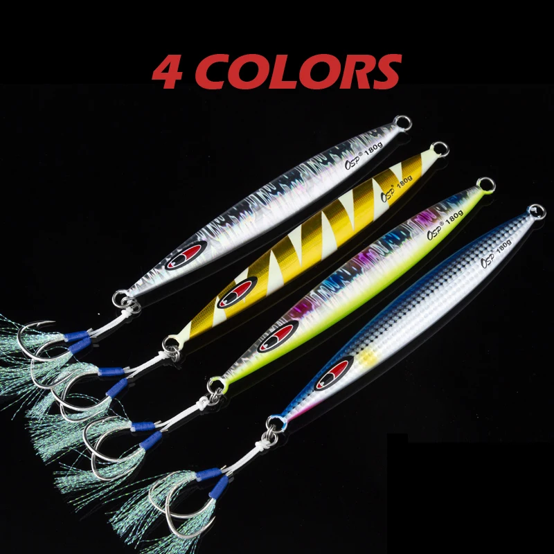 OSP 180mm 180g Sinking Metal Jig Obei Fishing Lure Luminous Artificial Spin Saltwater Hard Fishing Bait Accessories Professional