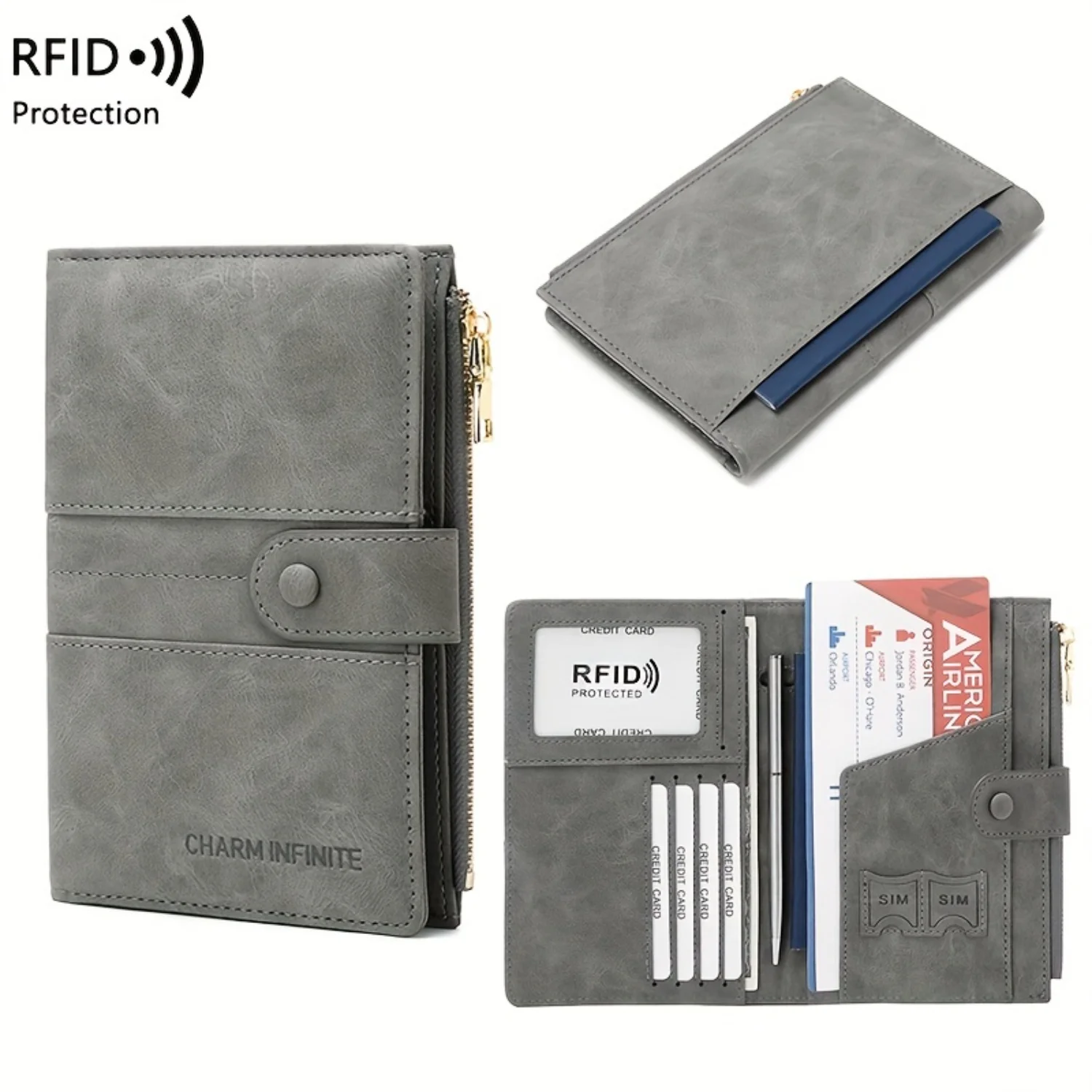 

Travel Passport Bag Organizer - Zipper Buckle Holder for Documents - Large Capacity - Multi-functional - Perfect for Travel