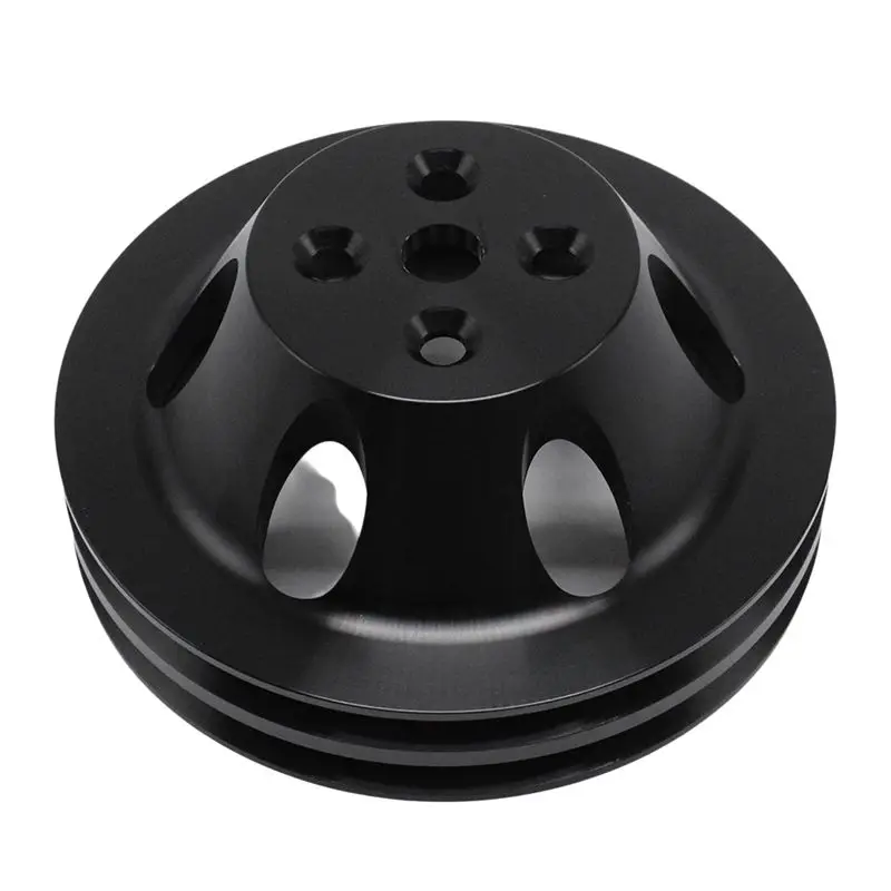 AB98-Short Water Pump For BB Chevy Black Water Pump Pulley 2 Groove SWP Big Block 396 454