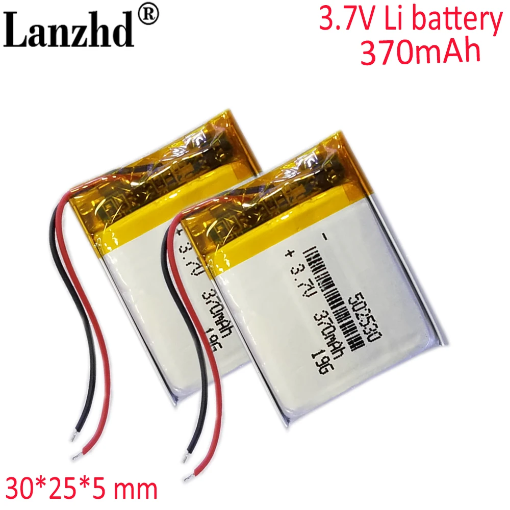 

3.7V 502530 is suitable for 552530 F8 Aldo DM900 BL580 dashcam 370mAh lithium-ion polymer battery