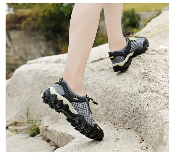 Men Sneakers Summer Wading Mesh Shoes Comfortable Slip on Outdoor Hiking Shoes Zapatos Hombre Casual Climbing Trekking Footwear Men Sneakers Summer Wading Mesh Shoes Comfortable Slip on Outdoor Hiking Shoes Zapatos Hombre Casual Climbing Trekking Footwear