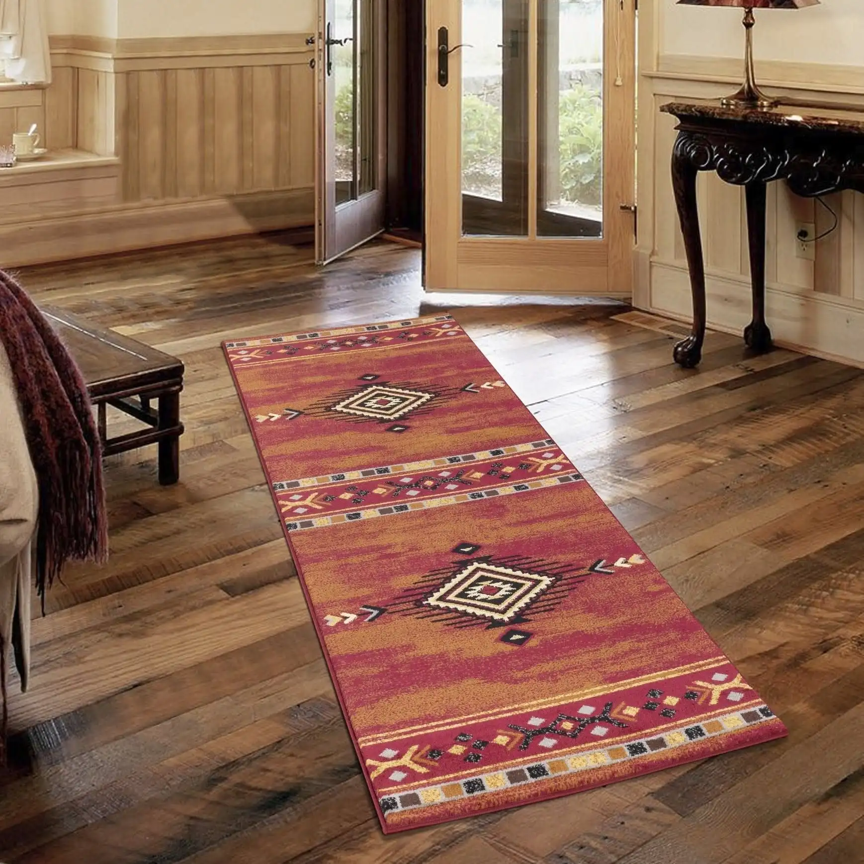 Long Kitchen Mat Southwestern Aztec Printed Long Hallway Runner Rug Non Slip Floor Carpet for Oven Stove Balcony Home Decor