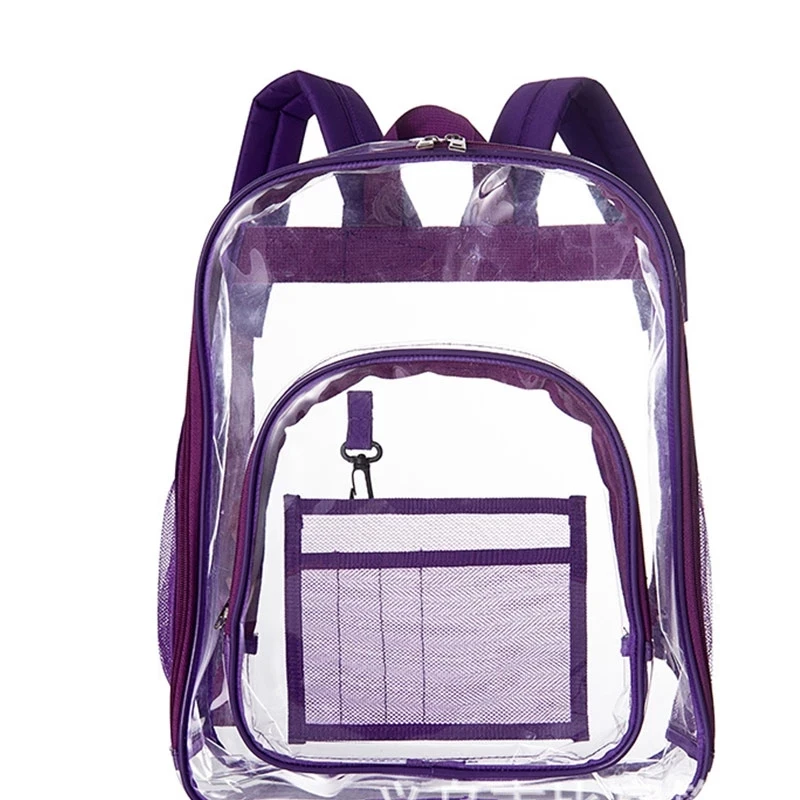 Waterproof Transparent PVC School Bag, See Through Backpacks, Large Capacity, Solid Clear Backpack, High Quality