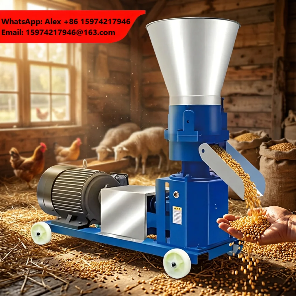 150KG/H Hot Selling Electric/Diesel Engine Pellet Machine Farm Mill Granulator Animal Feed Pellet Processing Machines For Sale