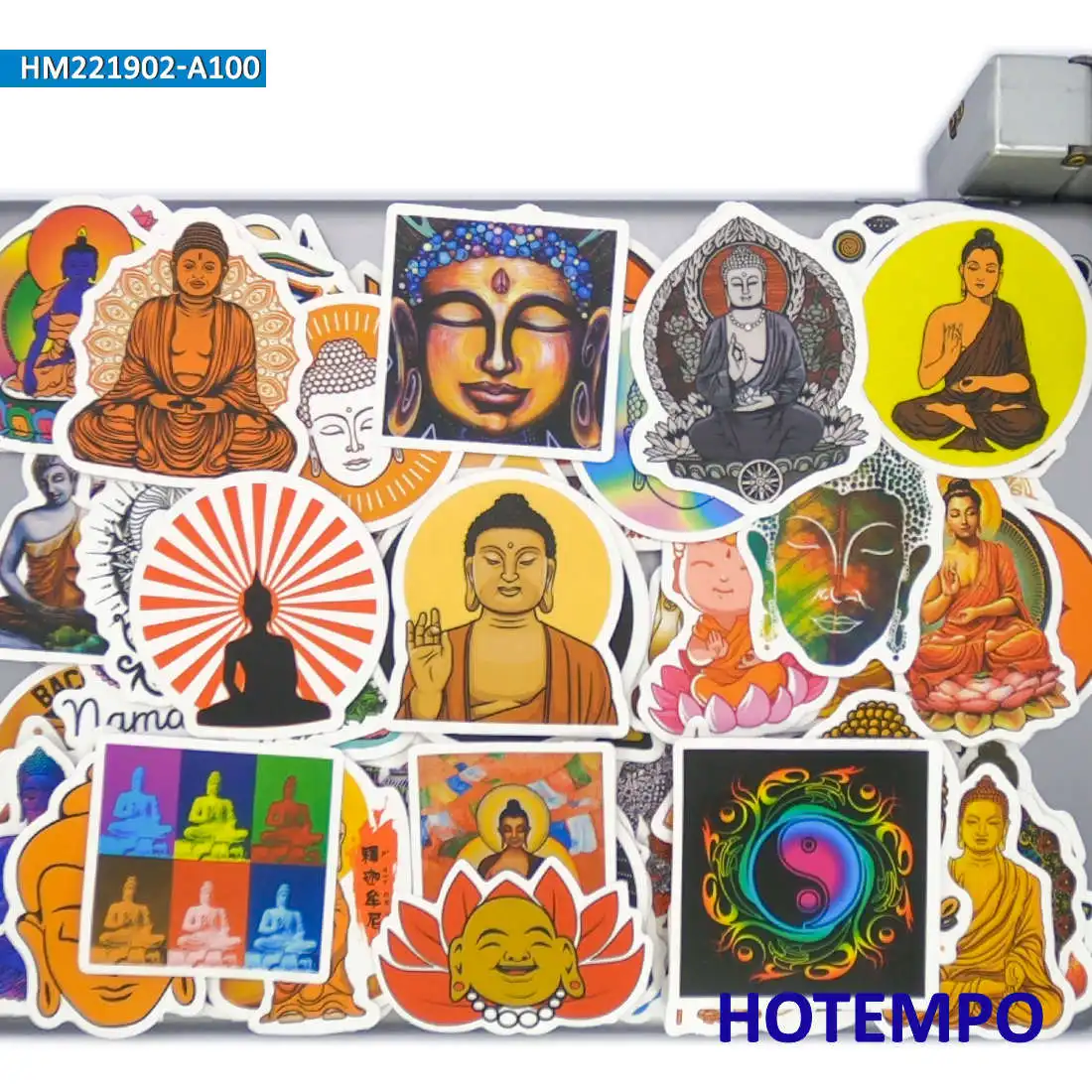 20/30/50/100PCS Buddhism Art Stickers Namaste Chakra Buddha Decals for Laptop Scrapbook Luggage Skateboard Car Phone Sticker Toy