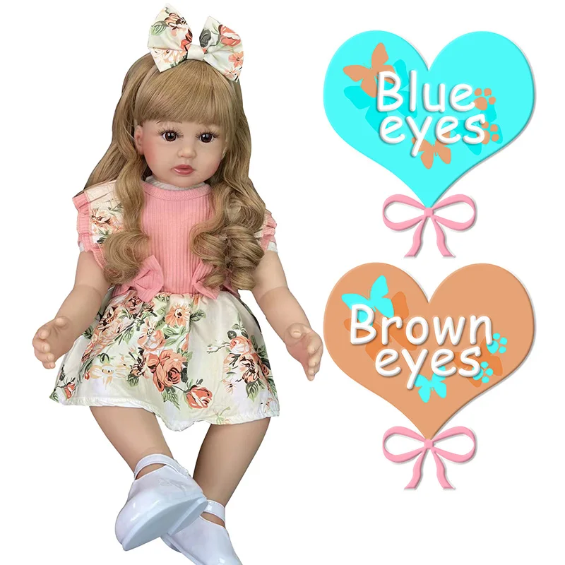 24 Inch Reborn Dolls 60 cm Cloth Body Pretty Girl Baby Doll For Sale Ethnic Doll Kid Birthday Xmas Gifts