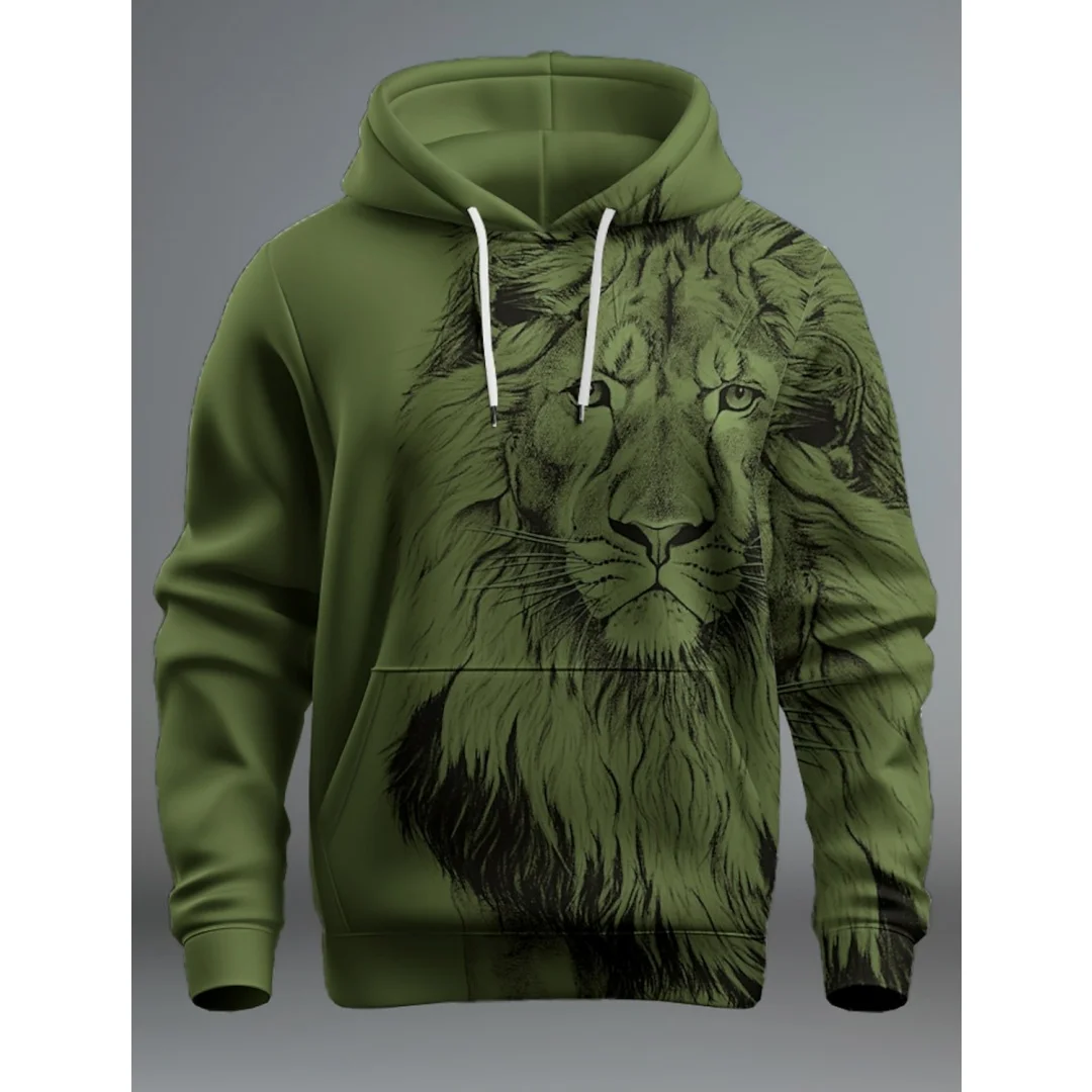Amerikaanse stijl leeuw straat grafische hoodie 3D print lente en herfst mode streetwear sport heren en dames Y2K hoodies