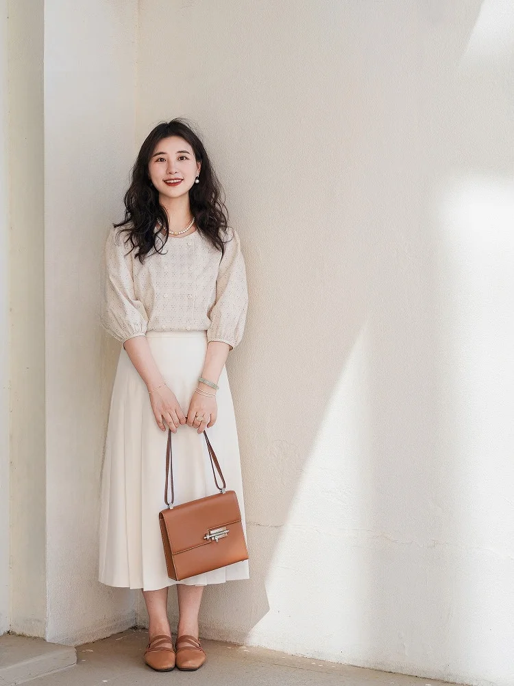 

Цветное плетеное платье из чистого хлопка с двойной застежкой на пуговицы, круглым вырезом, асимметричным подолом, простое, стильное, повседневное, модное.