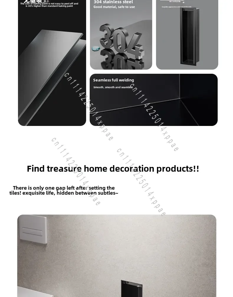 Tissue Box Concealed Stainless Steel Niche Brush Recessed Trash Can Toilet