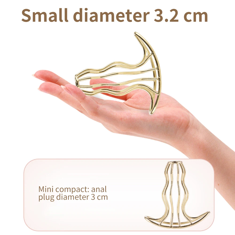 Hollow Speculum Peeking Anal Cleaning Enema Butt Plug Expander Tunnel Metal Anus Dilation Adult Toys For Women Men Gay