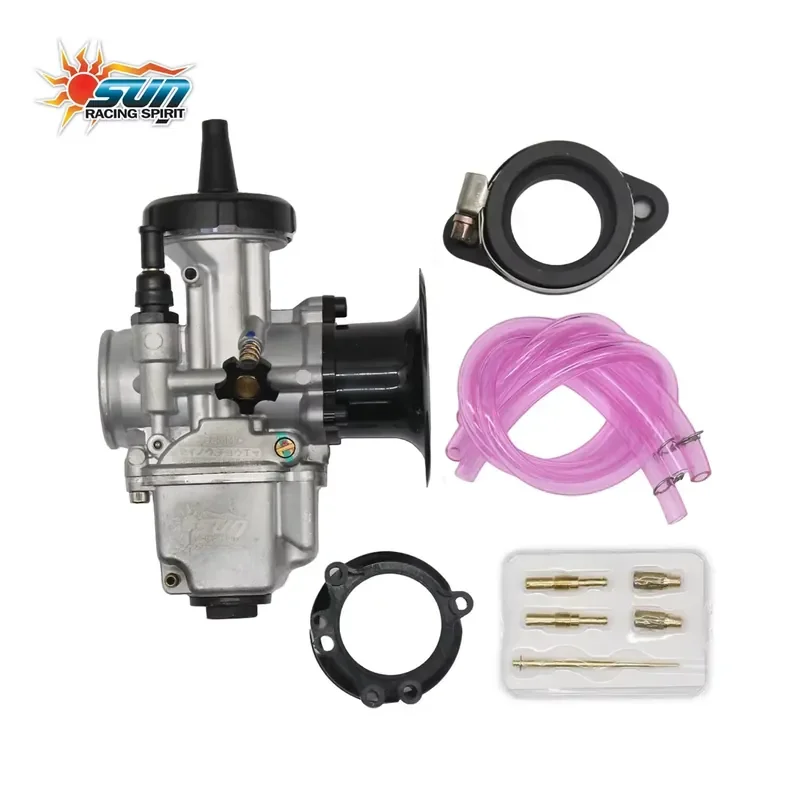 

SUN Racing 32mm Universal Performance Carburetor - High-Flow Black Alloy Fuel System Upgrade for Scooter & Motorcycle